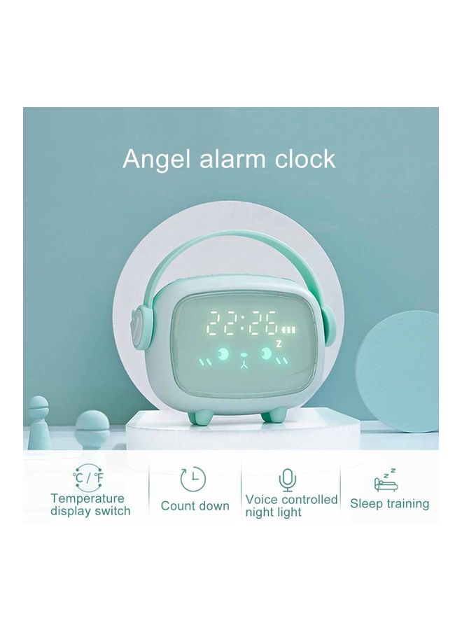 Rechargeable 6-Ringtone Snooze Sleep Alarm Clock with Wake Up Night Light Green - Image 2
