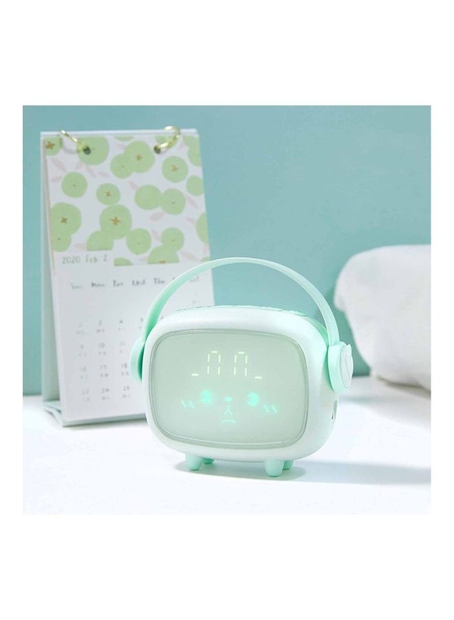 Rechargeable 6-Ringtone Snooze Sleep Alarm Clock with Wake Up Night Light Green - Image 3