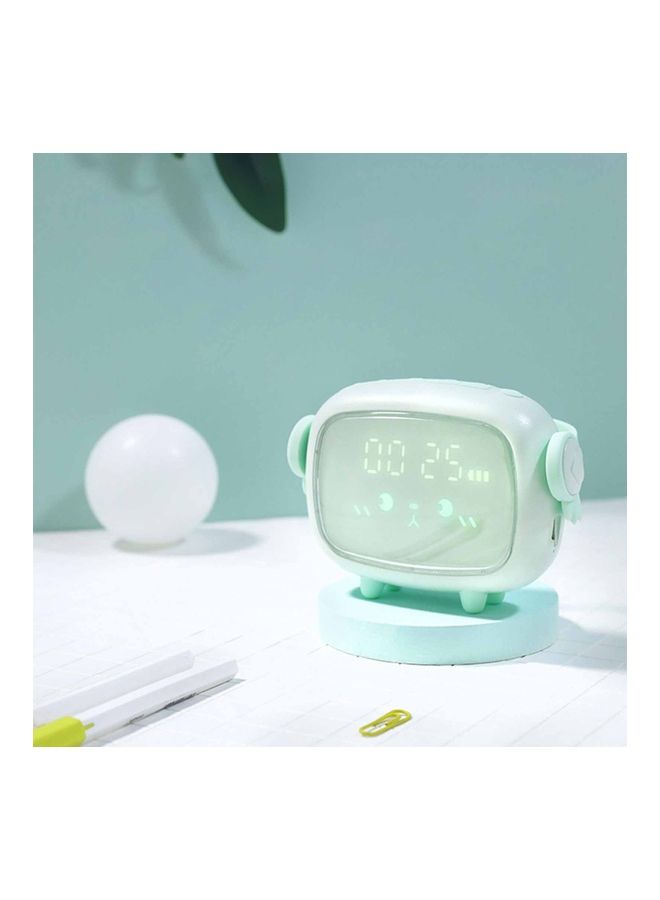 Rechargeable 6-Ringtone Snooze Sleep Alarm Clock with Wake Up Night Light Green - Image 4