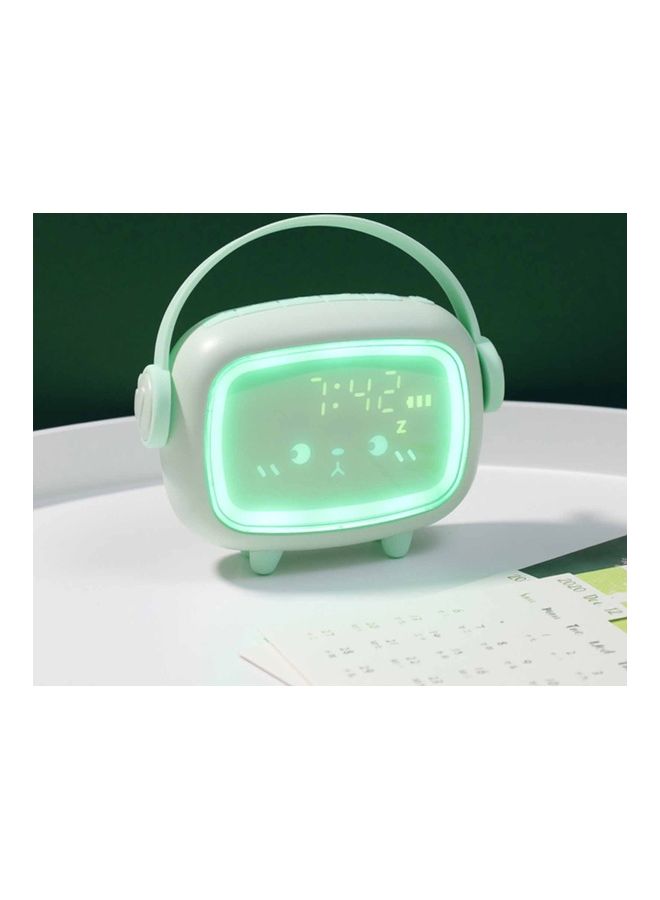 Rechargeable 6-Ringtone Snooze Sleep Alarm Clock with Wake Up Night Light Green - Image 5
