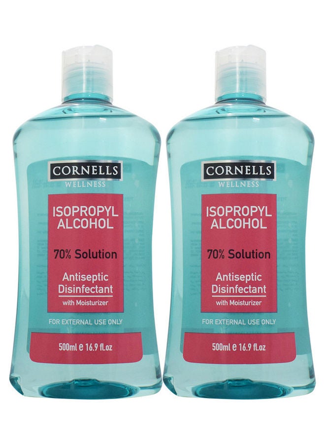 CORNELLS WELLNESS - Pack of 2 Isopropyl Alcohol Antiseptic  Disinfectant Blue 500+500ml - Image 1