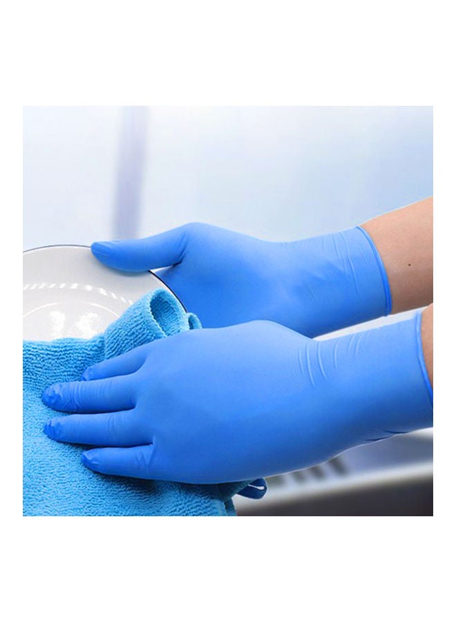 Pack Of 50 Unisex Disposable Nitrile Gloves Blue - Image 2