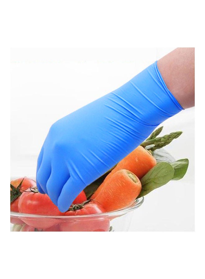Pack Of 50 Unisex Disposable Nitrile Gloves Blue - Image 3