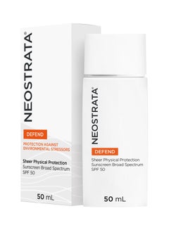 Defend Sheer Physical Protection Broad Spectrum Mineral Sunscreen SPF 50 50ml