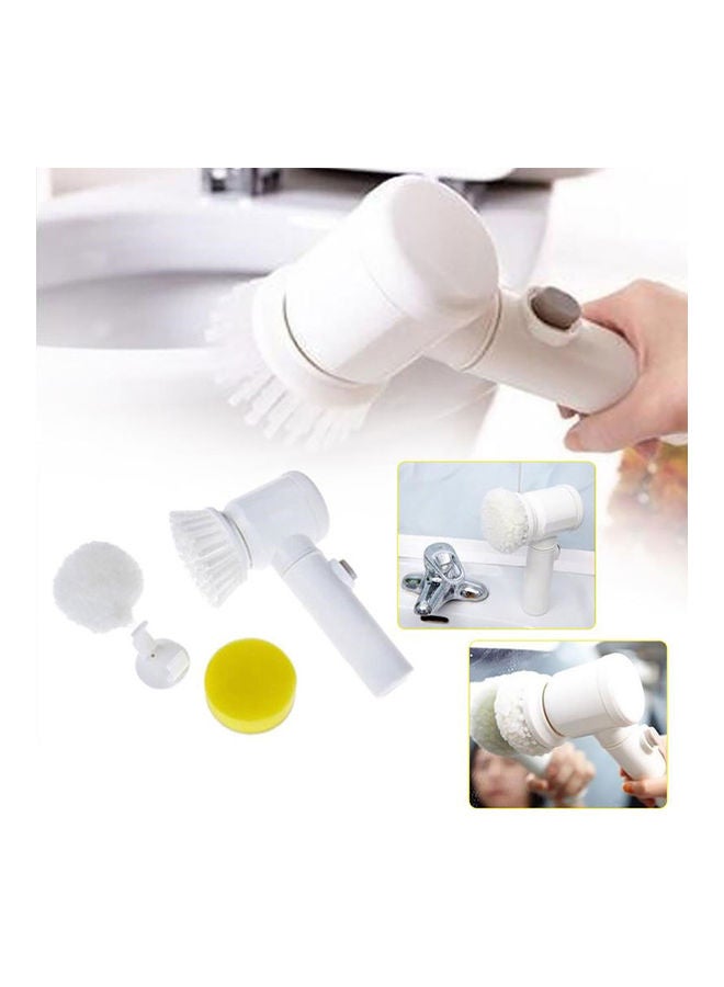 5-In-1 Household Electric Handheld Cleaning Brush White/Yellow - Image 2