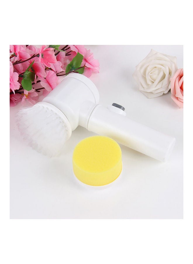 5-In-1 Household Electric Handheld Cleaning Brush White/Yellow - Image 3