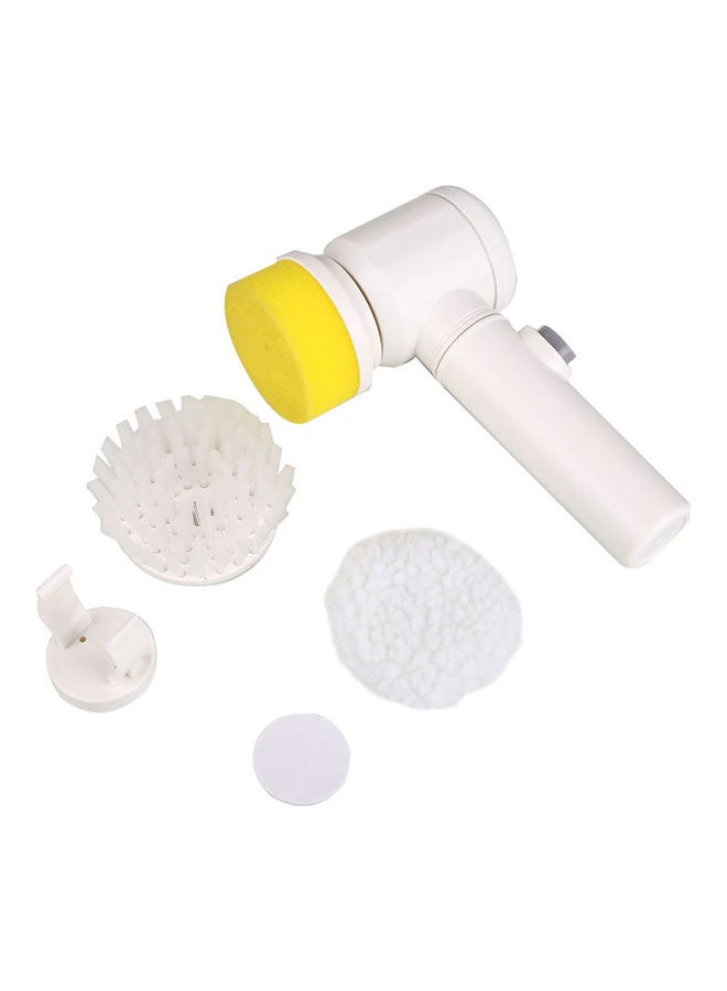 5-In-1 Household Electric Handheld Cleaning Brush White/Yellow - Image 1