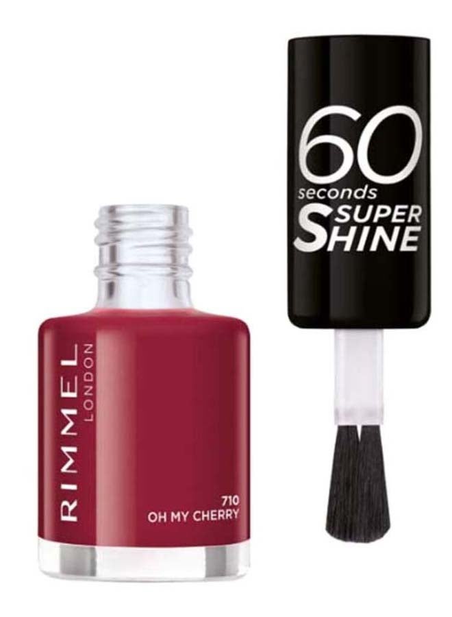 RIMMEL LONDON 60 Seconds Super Shine Nail Polish 710 Oh My Cherry  - Image 2