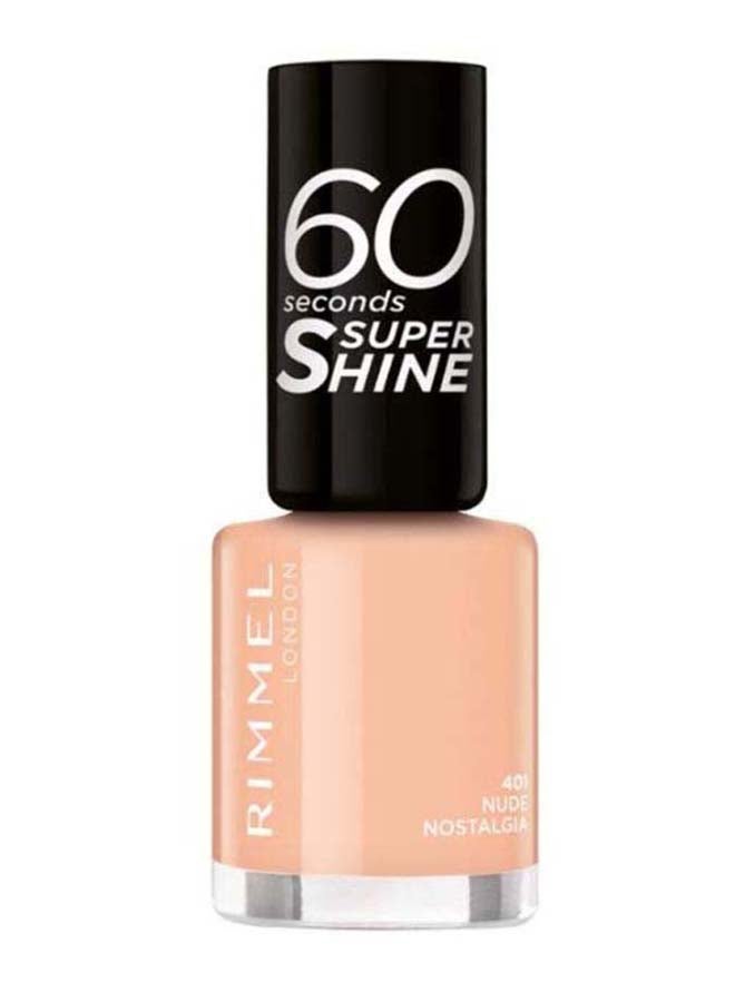 RIMMEL LONDON - 60 Seconds Super Shine Nail Polish 401 Nude Nostalgia - Image 1