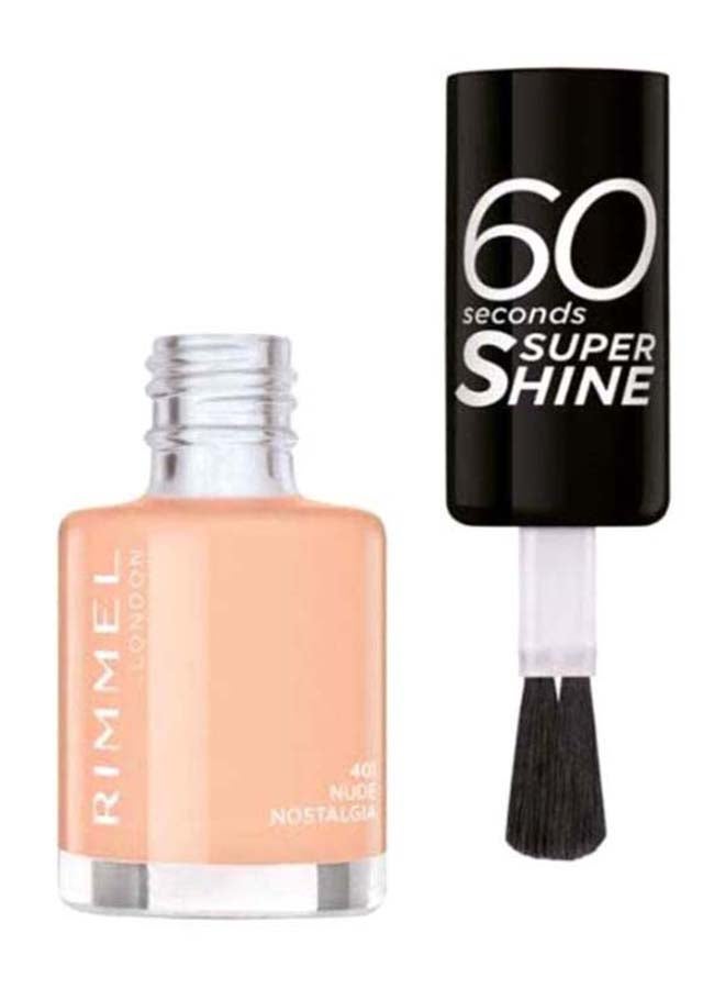 RIMMEL LONDON - 60 Seconds Super Shine Nail Polish 401 Nude Nostalgia - Image 1