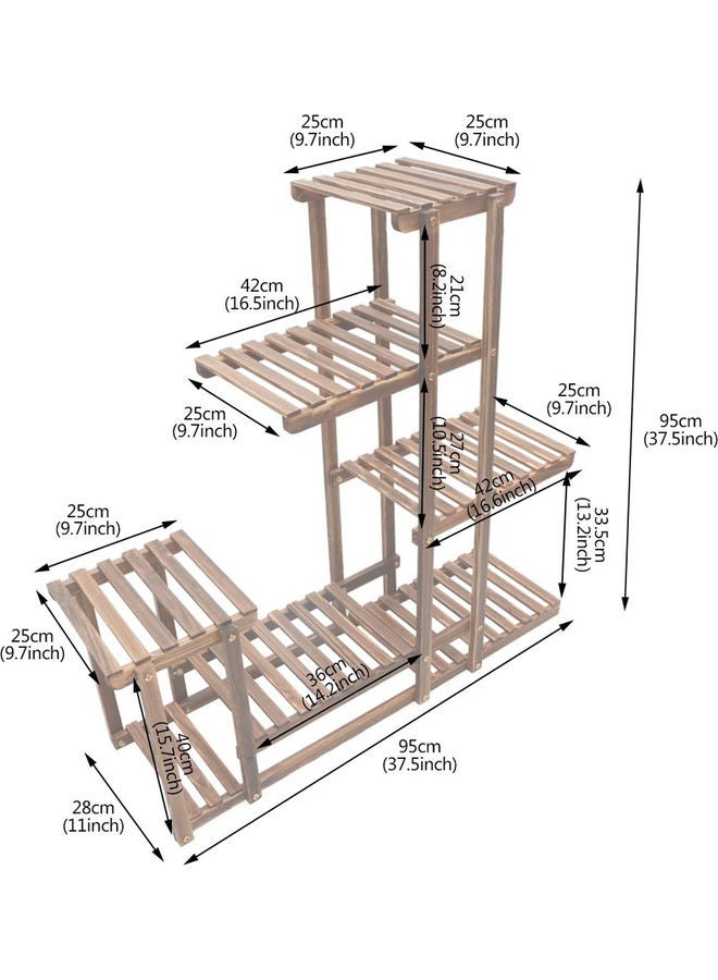 LINGWEI Flower Stand Brown 95x95x25cm - Image 2