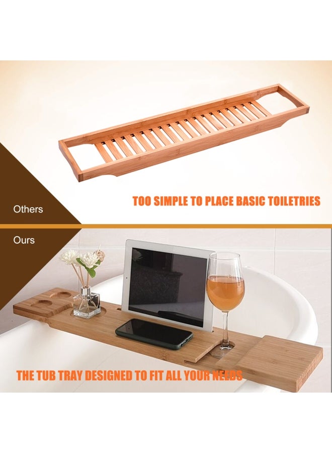 Bathtub Caddy Tray Brown 6.1x27.55x1.18inch - Image 2