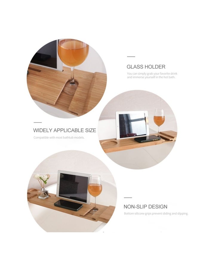 Bathtub Caddy Tray Brown 6.1x27.55x1.18inch - Image 4