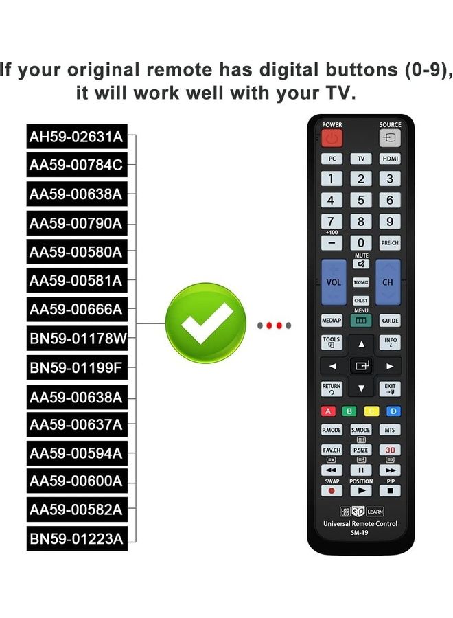 ICS Remote Control For Allmost All Samsung Television Sets Black - Image 2