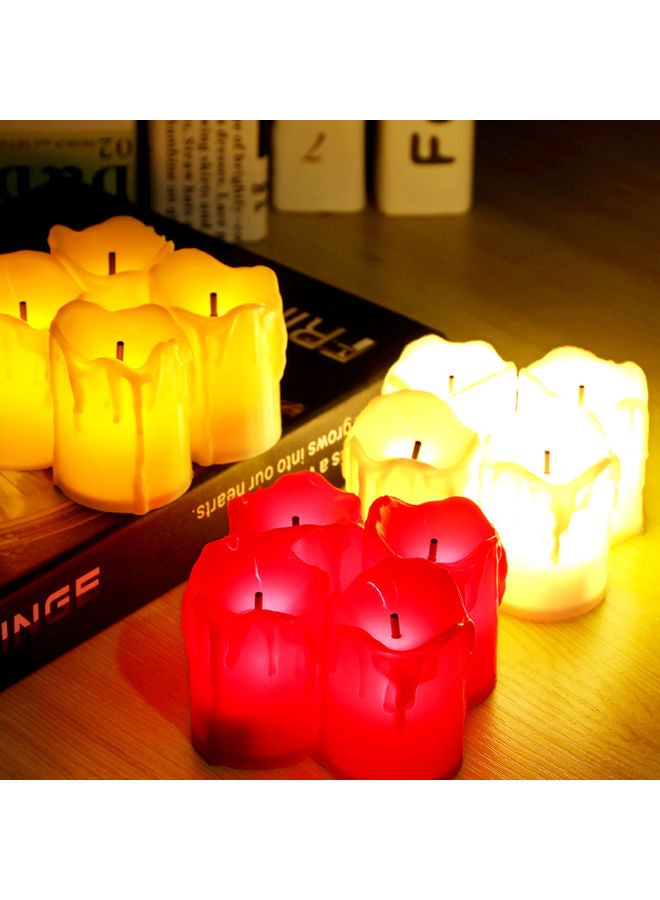 طقم شموع LED بدون لهب مكون من 12 قطعة أحمر - Image 3