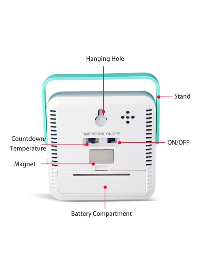 ميزان قياس الحرارة مزود بمنبه وشاشة LCD أخضر  - Image 4