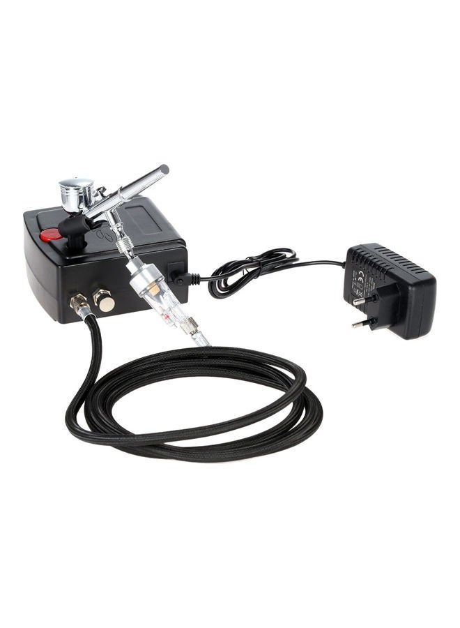 Generic Professional Gravity Feed  Airbrush Kit Black/Silver  - Image 1