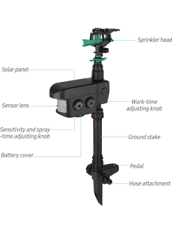 Generic Solar Power Sprinkler Black  - Image 2