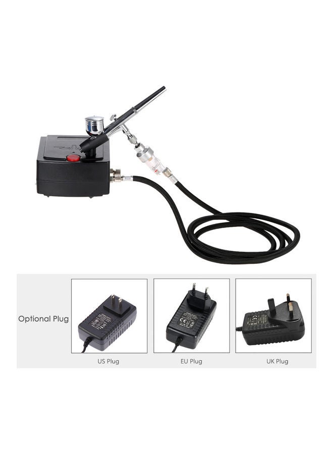 Generic Professional Gravity Feed  Airbrush Kit Black/Silver  - Image 4