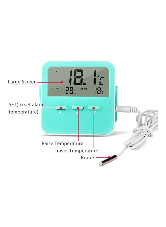 Temperature Alarm Thermometer with LCD Display Green  - Image 5