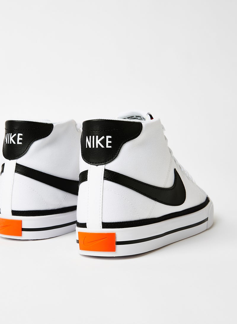 Nike Court Legacy Canvas Mid Sneakers White/Black - Image 3