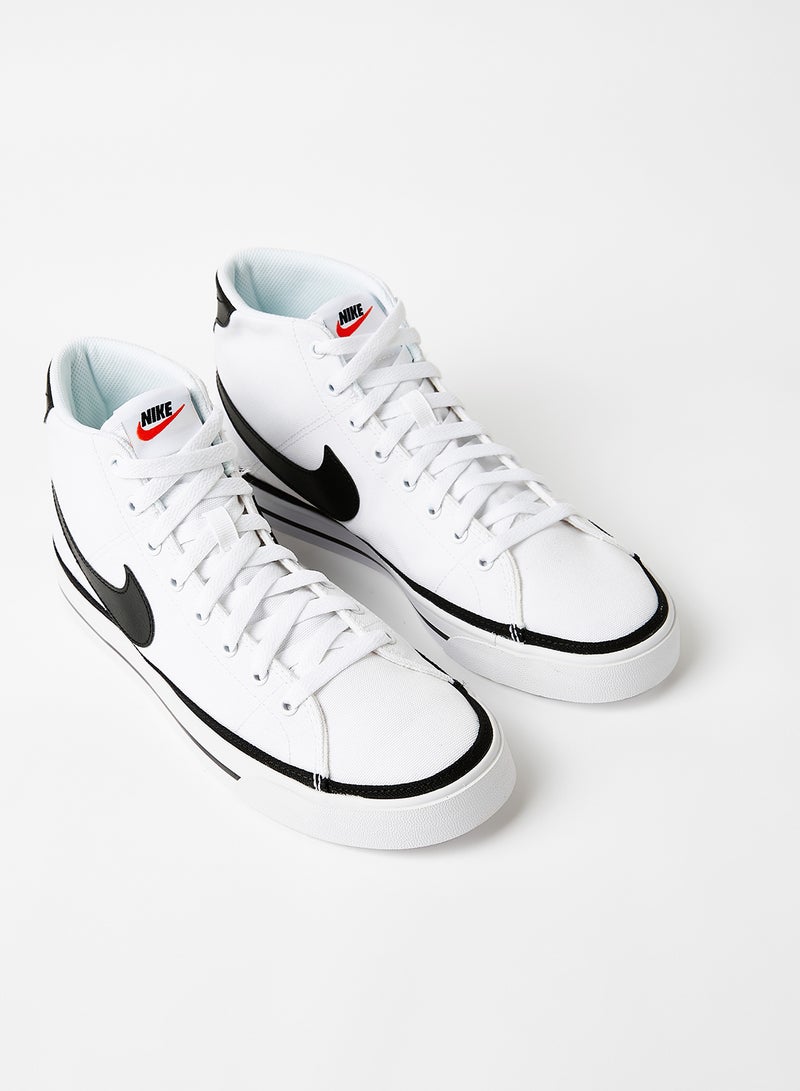 Nike Court Legacy Canvas Mid Sneakers White/Black - Image 2