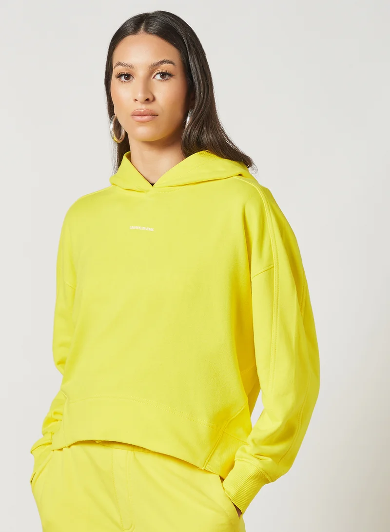 Calvin Klein Jeans Oversized Organic Cotton Hoodie Neon Yellow