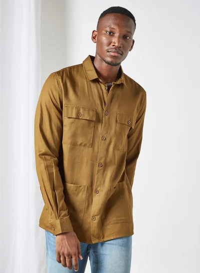 STATE 8 Utility Pocket Shirt Brown