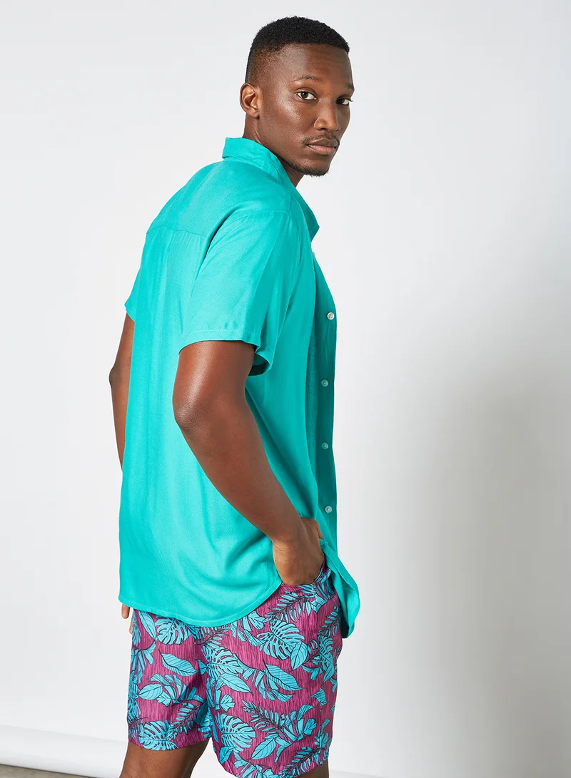 STATE 8 Short Sleeve Shirt Aqua
