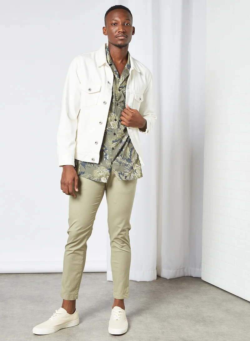 STATE 8 Tropical Print Shirt Green