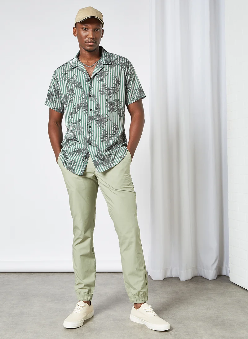 STATE 8 Stripe Print Shirt Green