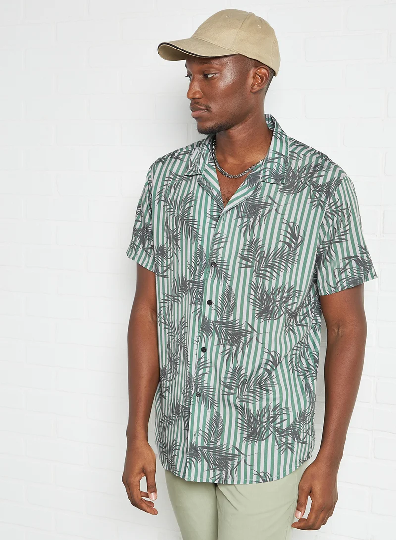 STATE 8 Stripe Print Shirt Green