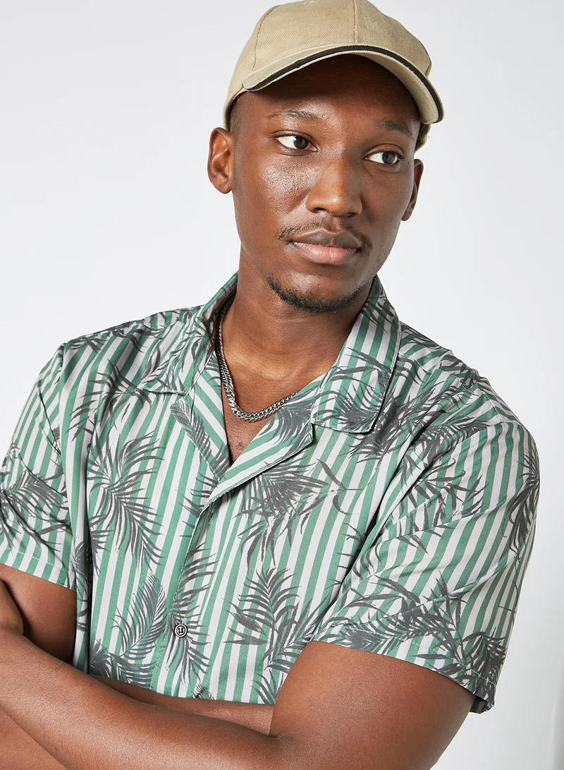 STATE 8 Stripe Print Shirt Green