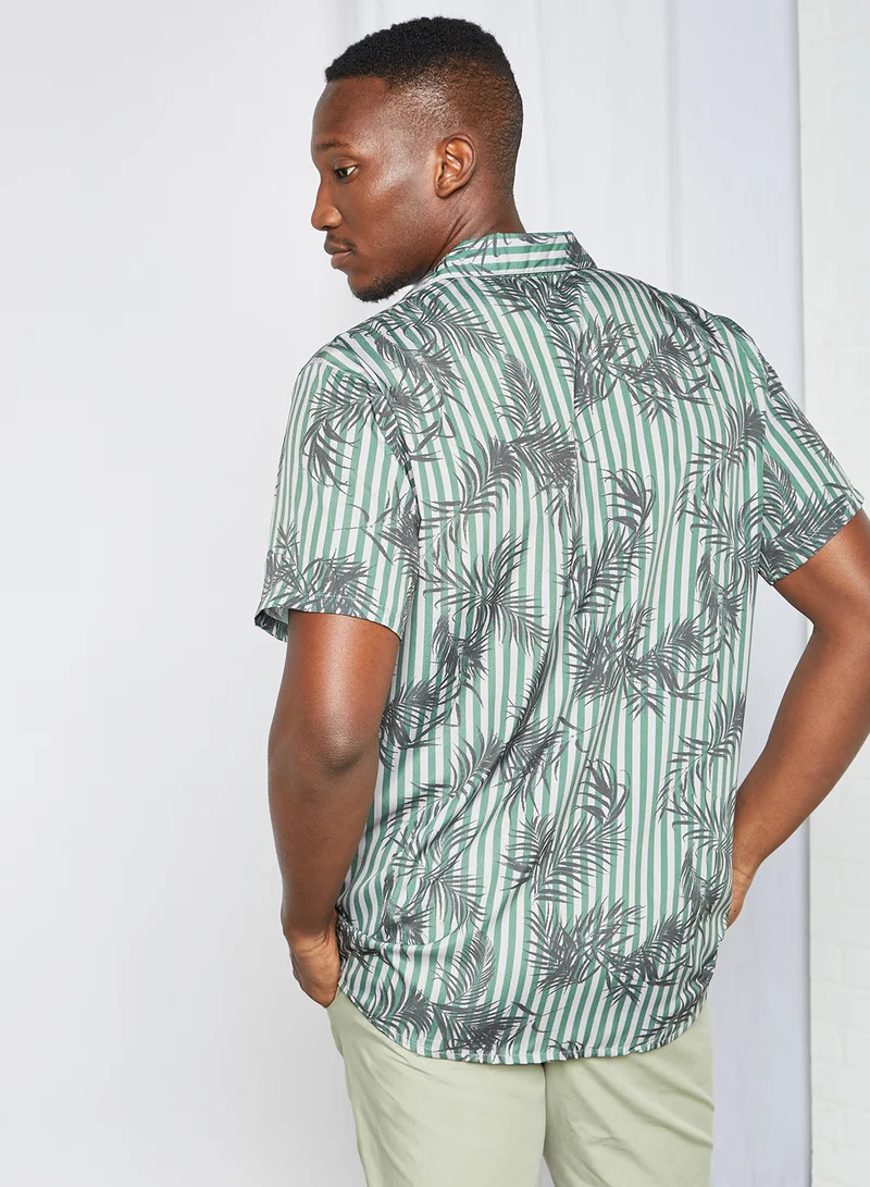 STATE 8 Stripe Print Shirt Green
