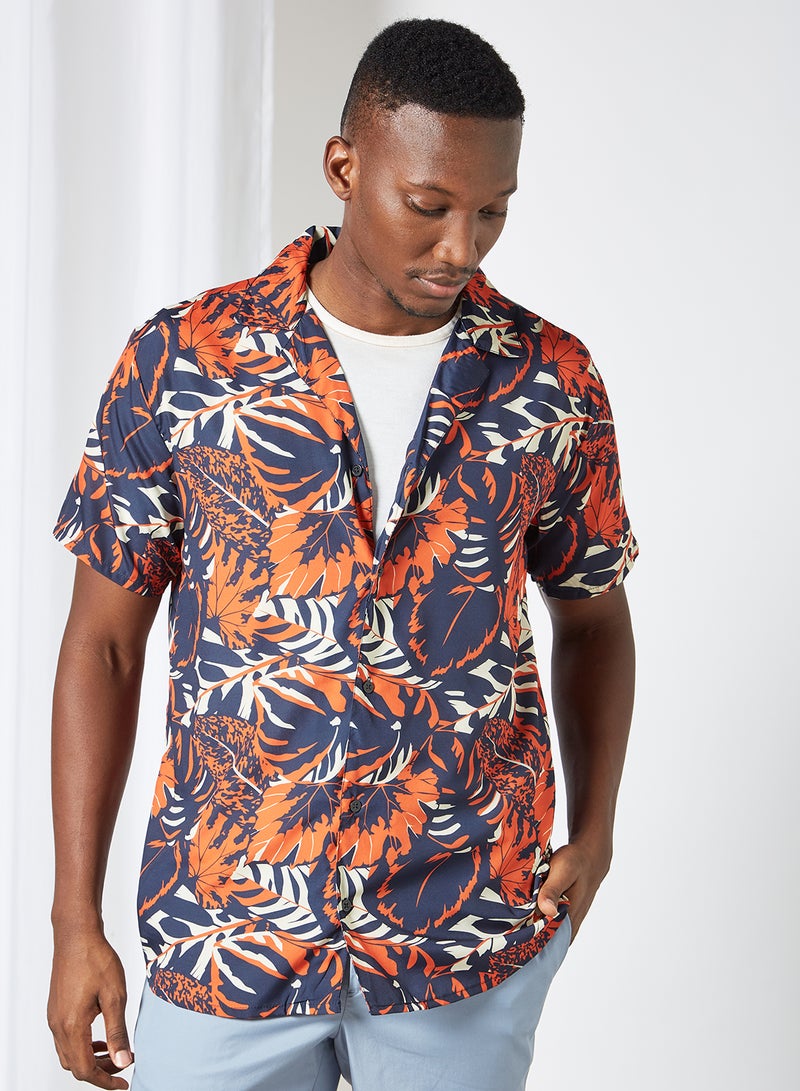 STATE 8 - Floral Print Shirt Navy - Image 1