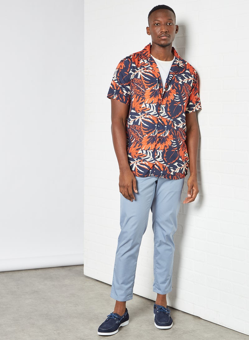 STATE 8 - Floral Print Shirt Navy - Image 1