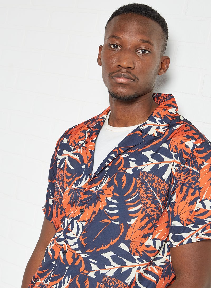 STATE 8 - Floral Print Shirt Navy - Image 1