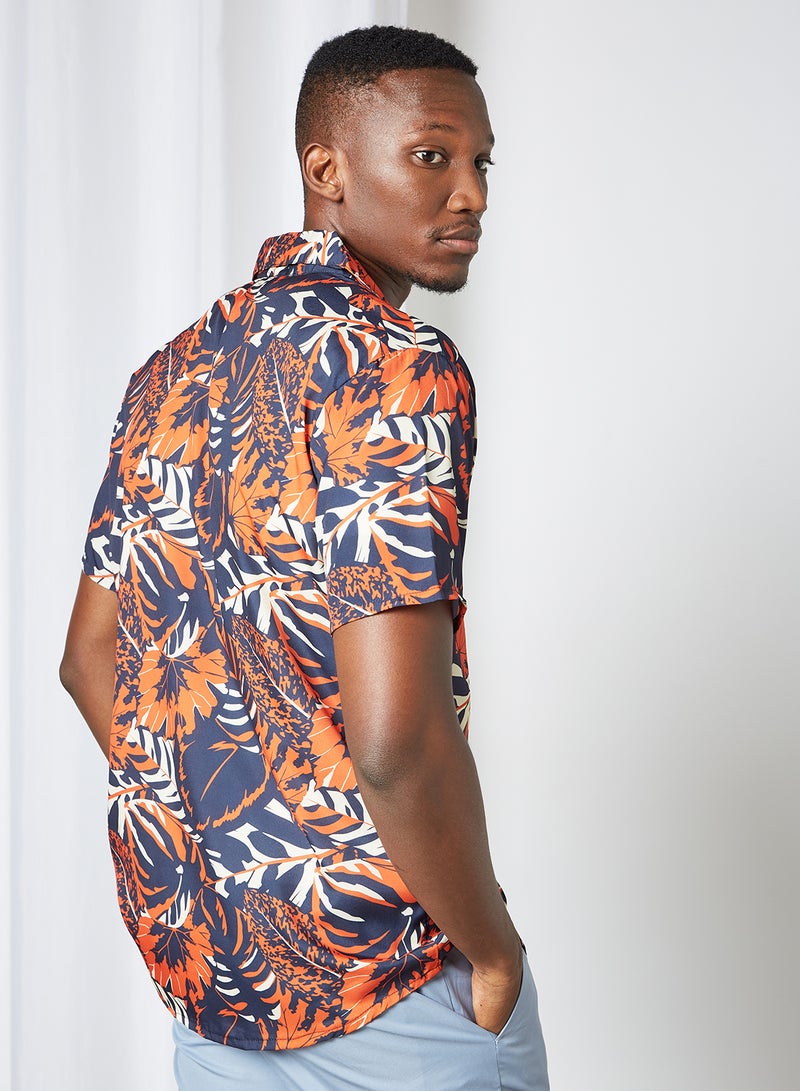 STATE 8 - Floral Print Shirt Navy - Image 1