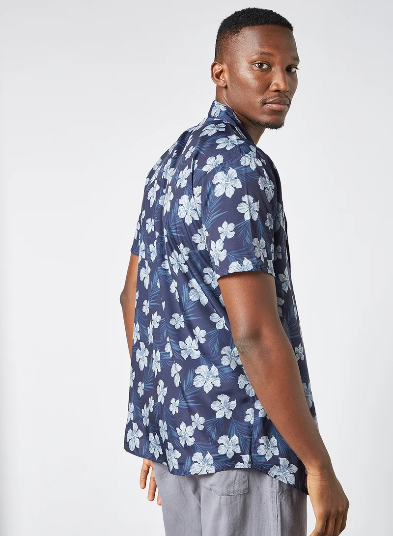 STATE 8 Floral Print Shirt Blue