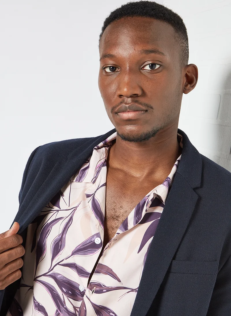 STATE 8 Leaf Print Shirt Lilac