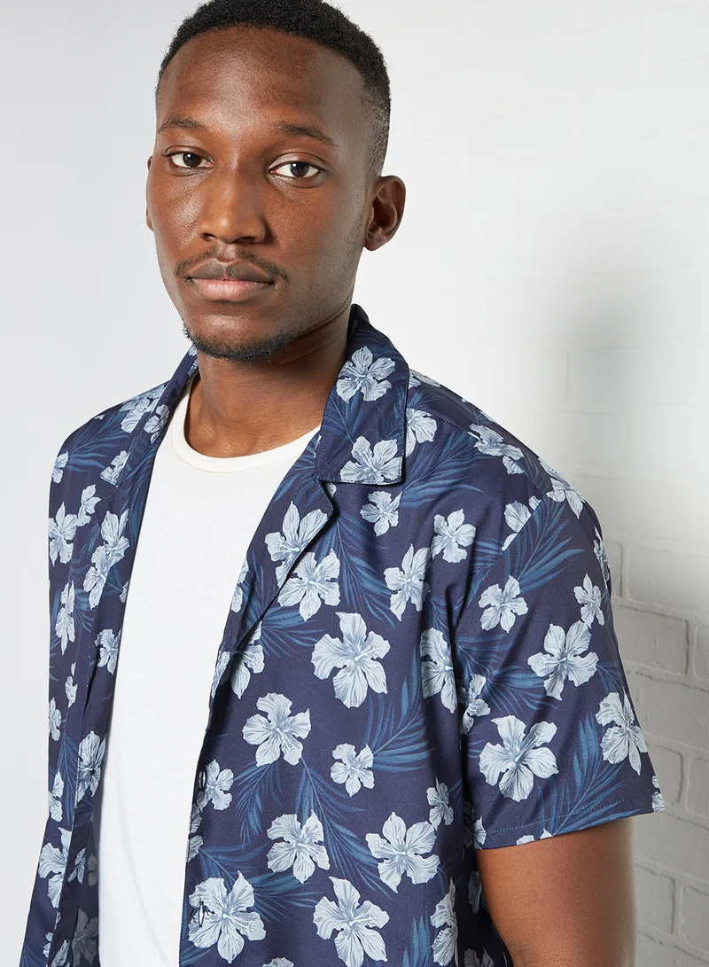STATE 8 Floral Print Shirt Blue