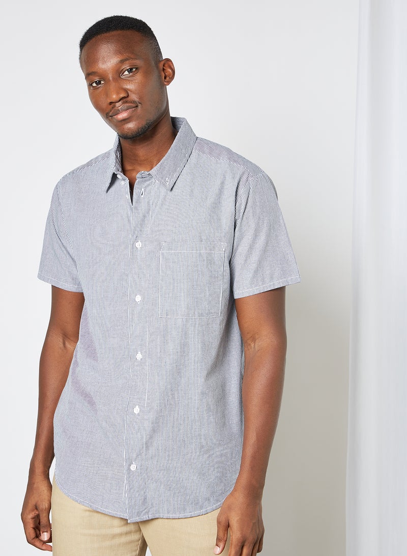STATE 8 Stripe Print Shirt Blue/White  - Image 1