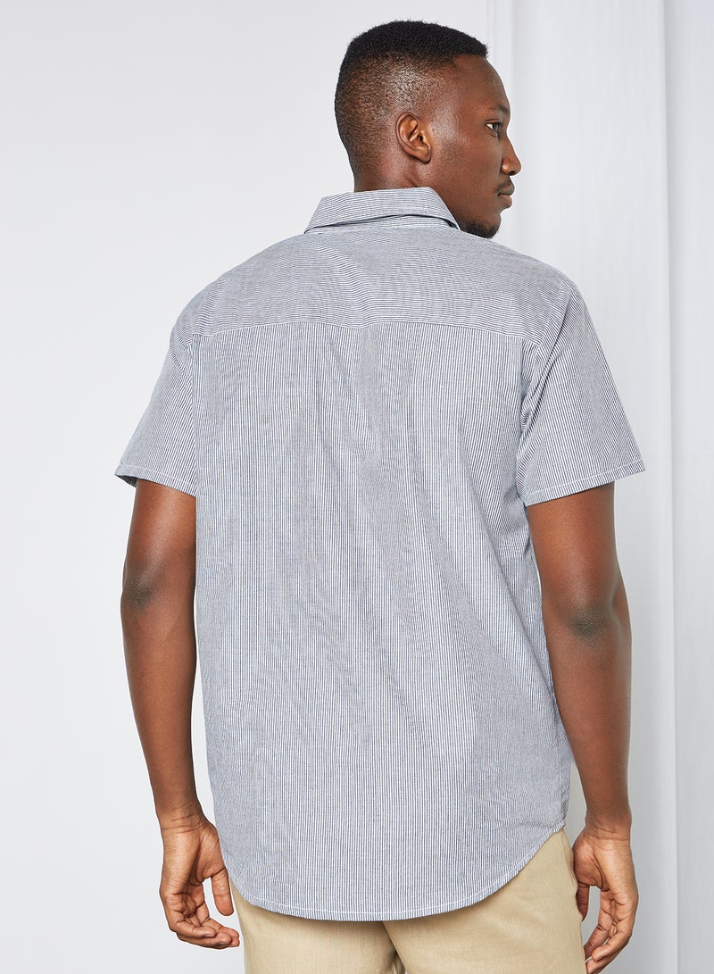 STATE 8 Stripe Print Shirt Blue/White  - Image 4