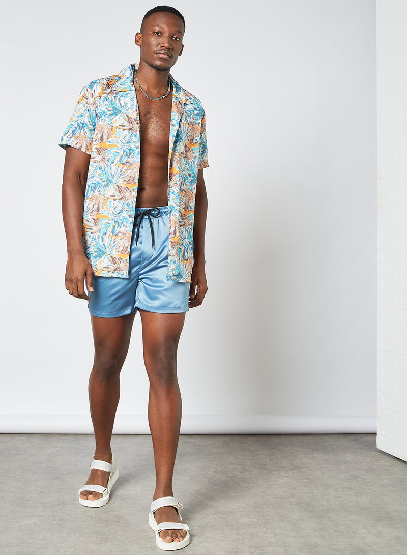 STATE 8 - Drawstring Swim Shorts Blue - Image 1