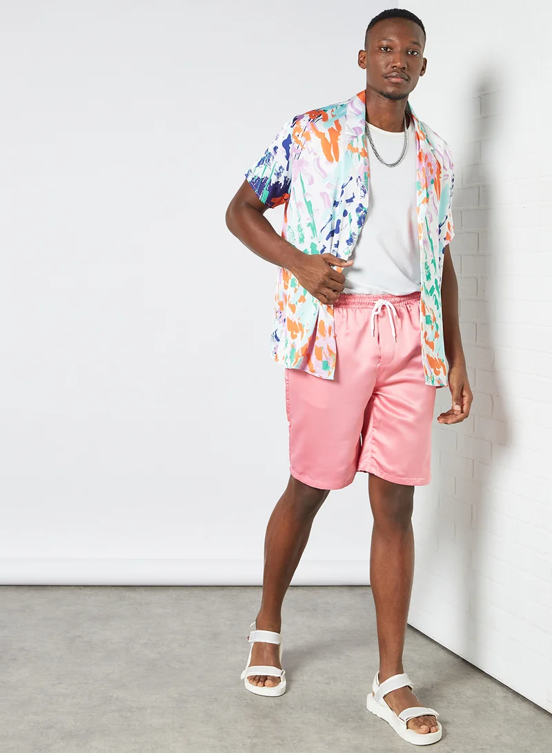 STATE 8 Drawstring Swim Shorts Pink