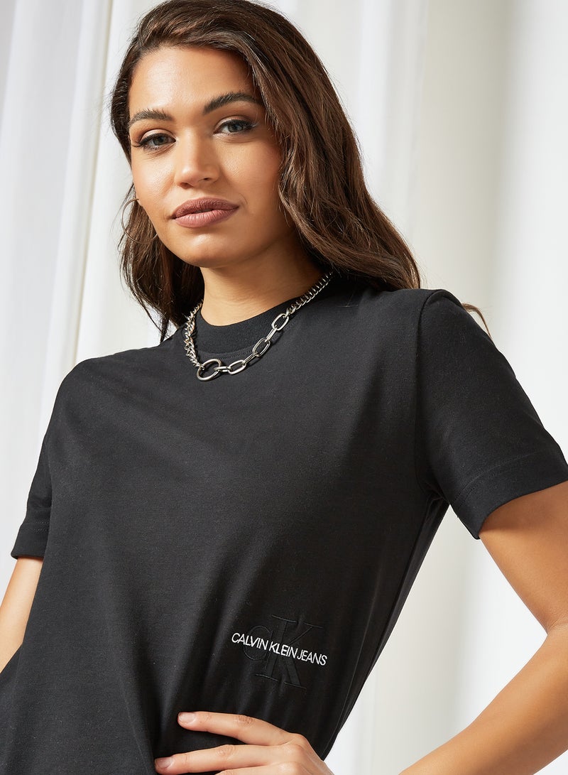 Calvin Klein Jeans Logo T-Shirt Dress Black - Image 4