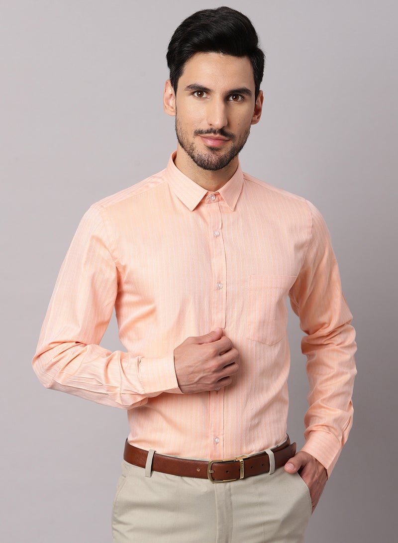 QUWA Formal Collared Neck Shirt Light Orange - Image 1