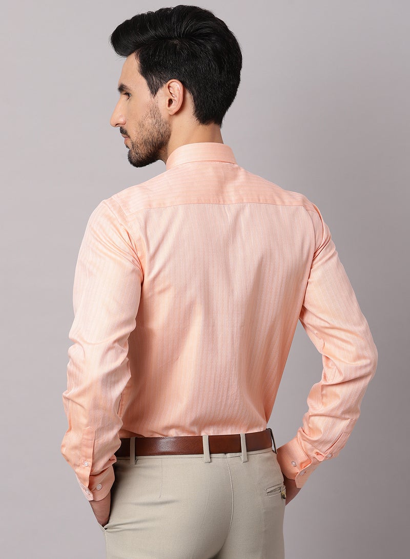 QUWA Formal Collared Neck Shirt Light Orange - Image 2