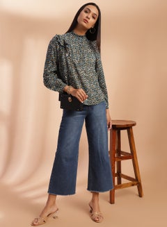 Aila Animal Pattern Long Sleeve Top Multicolour  - Image 3