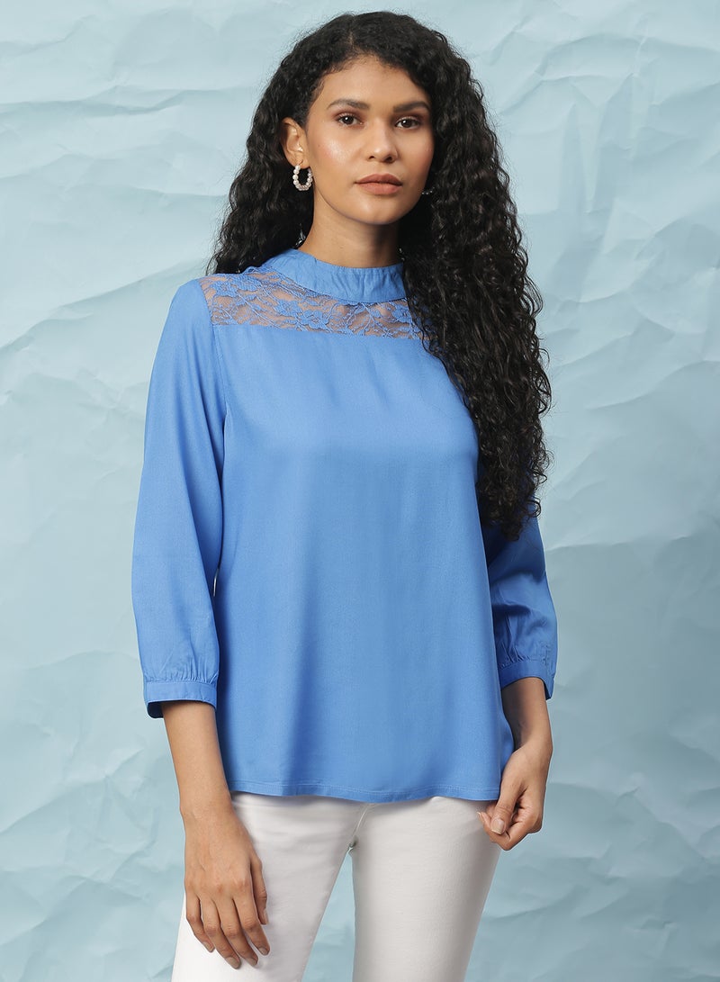Aila Casual Top Blue - Image 1
